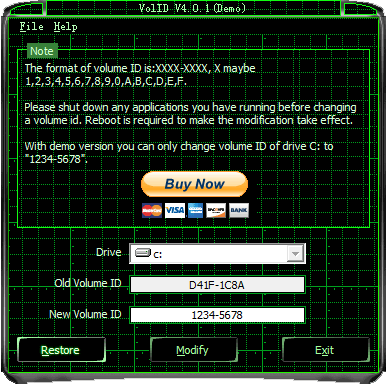 VolID(Disk Drives Serial Number Modifier) v4.0.5