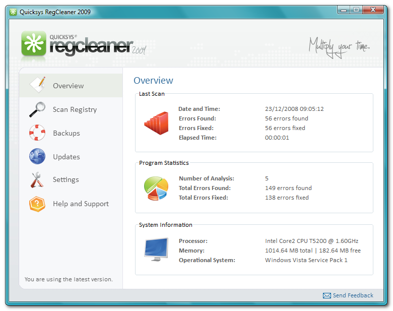 Quicksys RegCleaner 2009 Build 2012