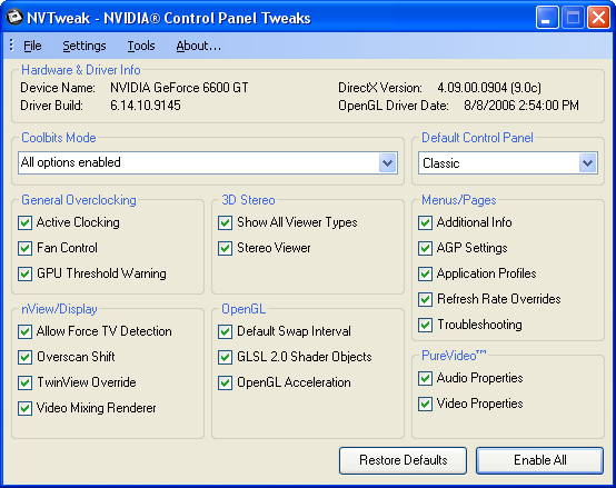nVIDIA ForceWare NVTweak v1.7.5
