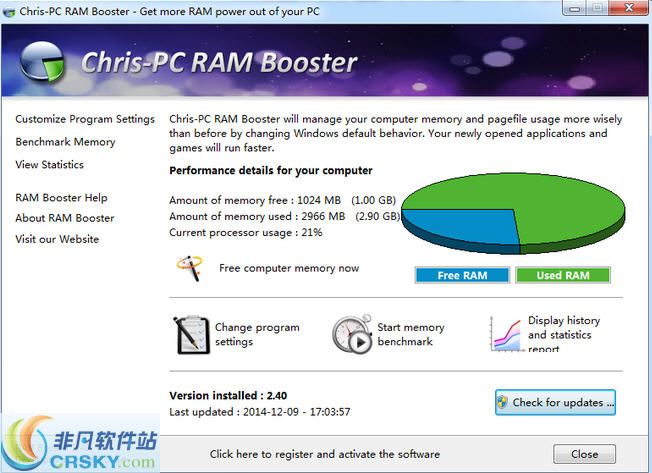 Chris-PC RAM Booster(内存优化工具) v5.05.33