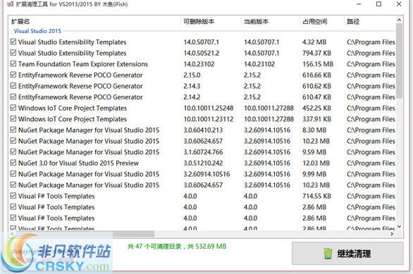 visual studio扩展清理工具 v1.2.0.4