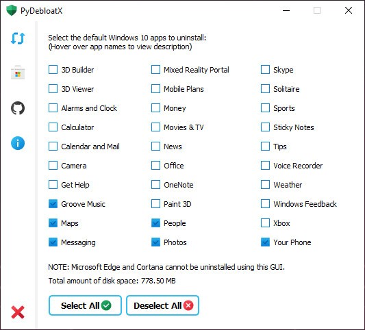 PyDebloatX(卸载win10默认应用) v1.8.4