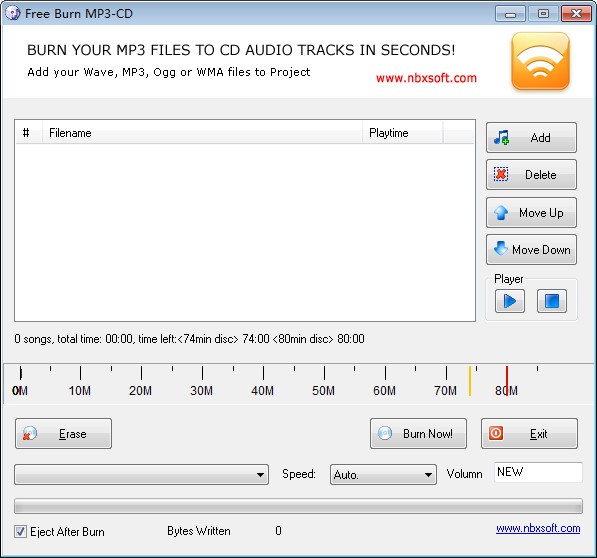 Free Burn MP3-CD(免费MP3刻录软件) v1.6