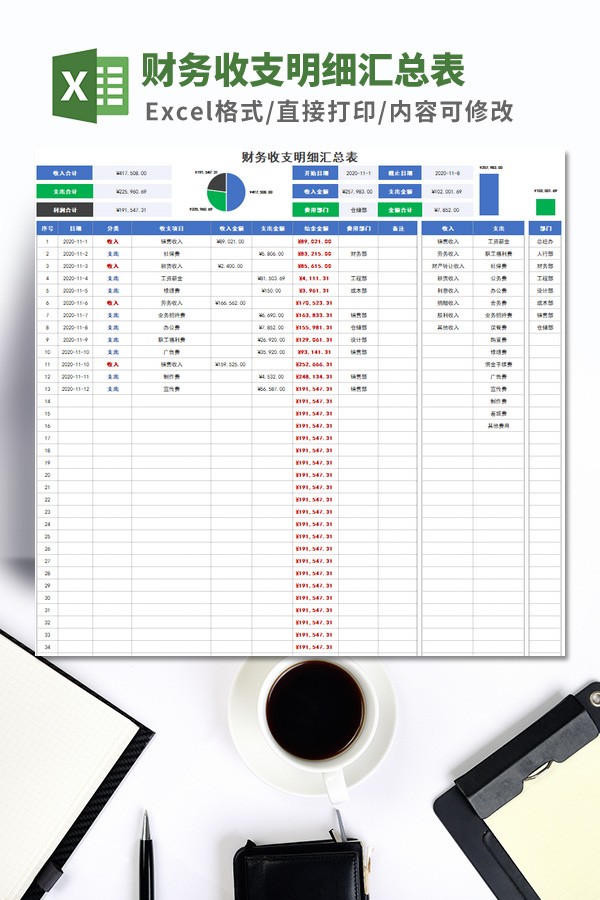 财务收支明细汇总表模板 v2.39