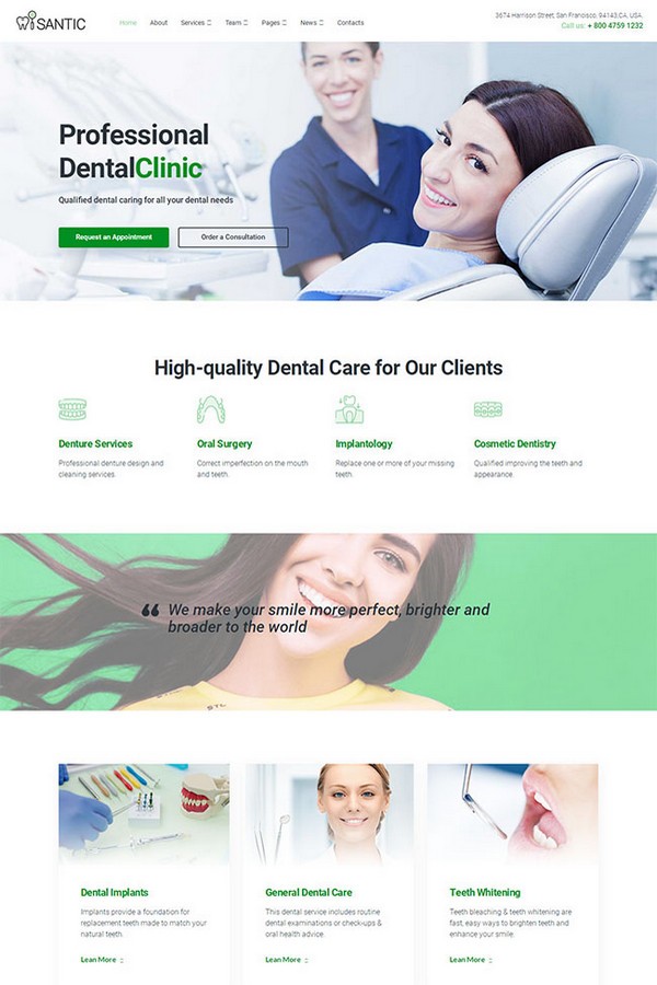 牙科整形医院官网网站模板 v1.7