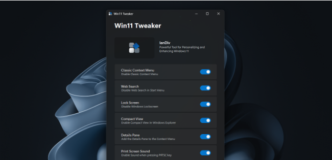 Win11Tweaker vTweakev1.0