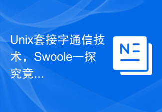 Unix套接字通信技术，Swoole一探究竟