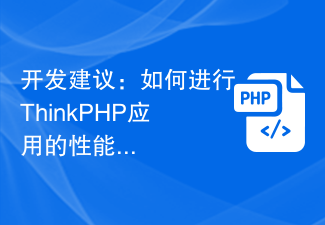 开发建议：如何进行ThinkPHP应用的性能监测