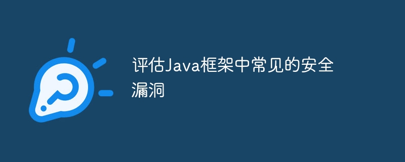 评估Java框架中常见的安全漏洞