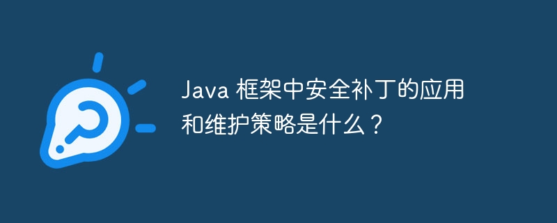 Java 框架中安全补丁的应用和维护策略是什么？