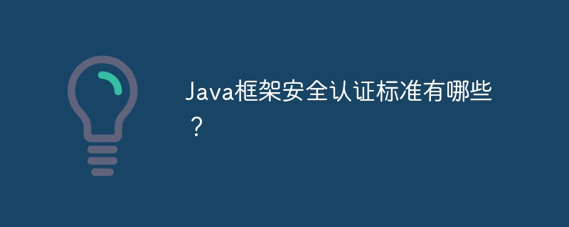 Java框架安全认证标准有哪些？