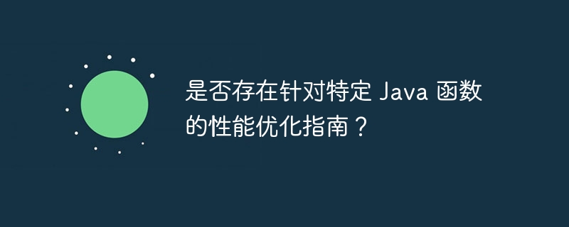 是否存在针对特定 Java 函数的性能优化指南？