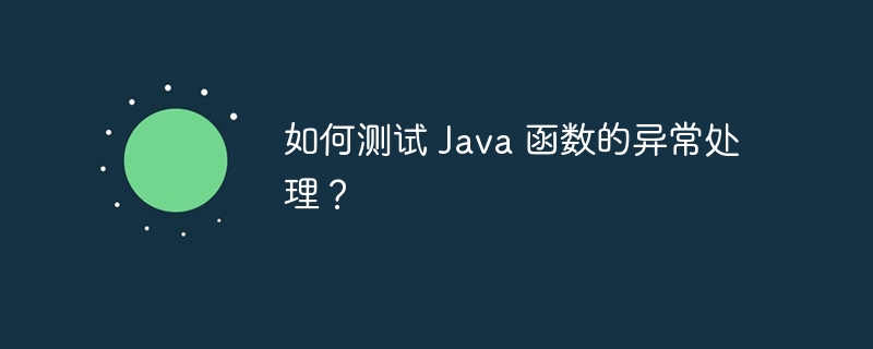 如何测试 Java 函数的异常处理？