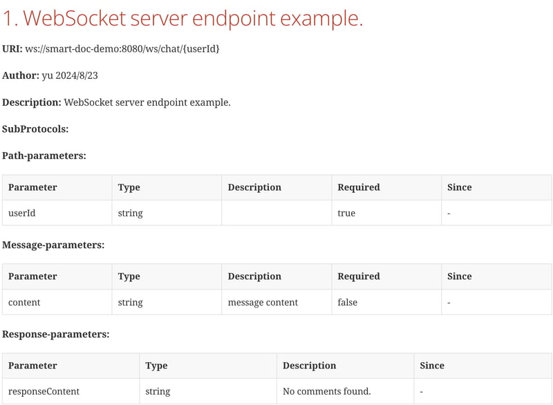 如何使用 Smart-Doc 生成 Java WebSocket API 文档