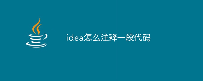 idea怎么注释一段代码